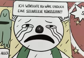 Ich wünschte, Ich wär eine reiche Künstlerin (Comic: Miriam Klauke)