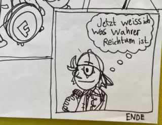 Weiss was wahrer Reichtum ist (Comic von Angelo Saum)