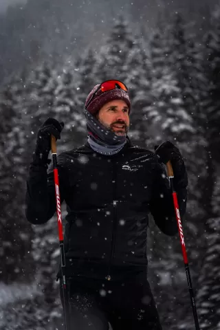 Ricco auf der Langlaufloipe in Davos
