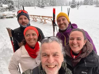 Rico mit Ting-Mitglieder beim Probetraining in Davos
